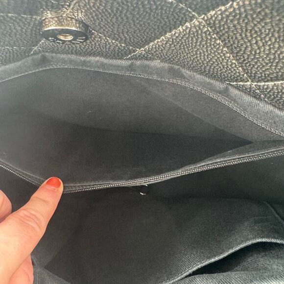 Chanel Metallic Silver Gray Grey Quilted Caviar Timeless Tote SHW Series 14 - Picture 11 of 16